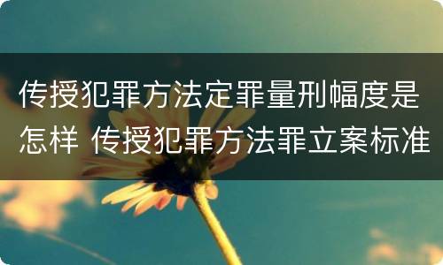 传授犯罪方法定罪量刑幅度是怎样 传授犯罪方法罪立案标准