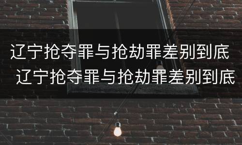 辽宁抢夺罪与抢劫罪差别到底 辽宁抢夺罪与抢劫罪差别到底多大