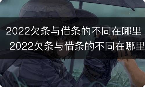 2022欠条与借条的不同在哪里 2022欠条与借条的不同在哪里可以查到