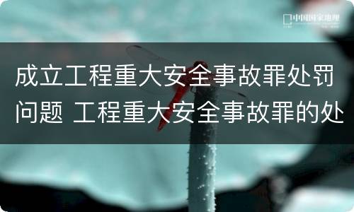 成立工程重大安全事故罪处罚问题 工程重大安全事故罪的处罚