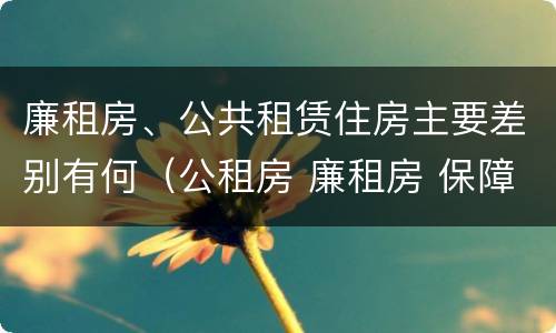 廉租房、公共租赁住房主要差别有何（公租房 廉租房 保障性住房区别）