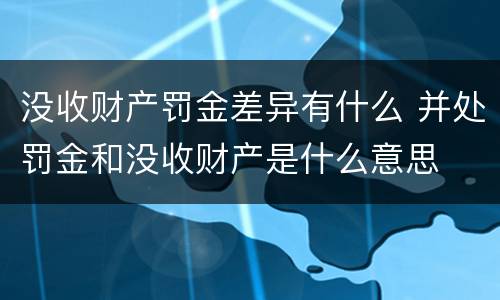 没收财产罚金差异有什么 并处罚金和没收财产是什么意思