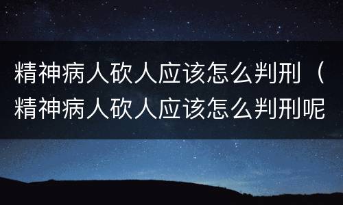 精神病人砍人应该怎么判刑（精神病人砍人应该怎么判刑呢）
