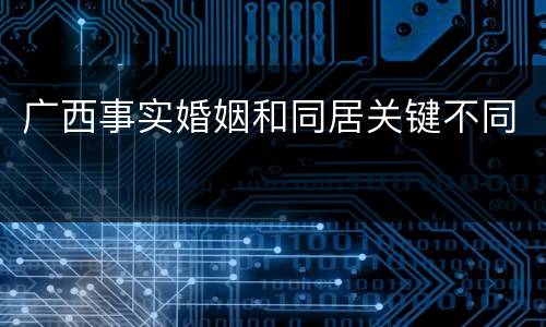 广西事实婚姻和同居关键不同
