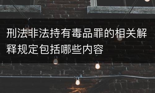 刑法非法持有毒品罪的相关解释规定包括哪些内容
