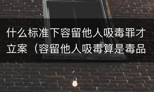什么标准下容留他人吸毒罪才立案（容留他人吸毒算是毒品犯罪吗）