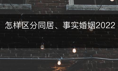 怎样区分同居、事实婚姻2022