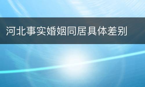 河北事实婚姻同居具体差别