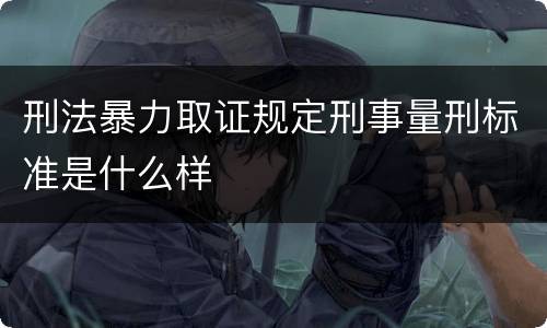 刑法暴力取证规定刑事量刑标准是什么样