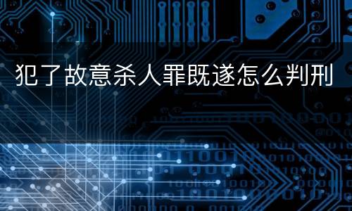 犯了故意杀人罪既遂怎么判刑