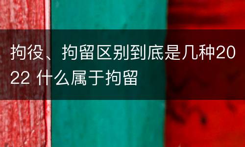 拘役、拘留区别到底是几种2022 什么属于拘留
