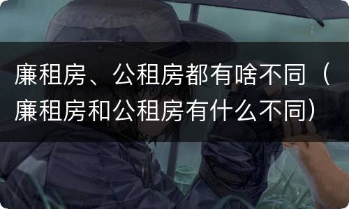 廉租房、公租房都有啥不同（廉租房和公租房有什么不同）