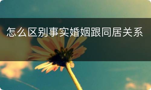 怎么区别事实婚姻跟同居关系
