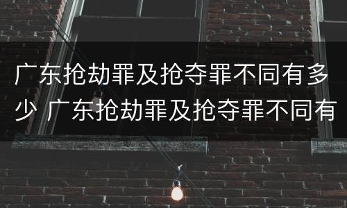 广东抢劫罪及抢夺罪不同有多少 广东抢劫罪及抢夺罪不同有多少金额