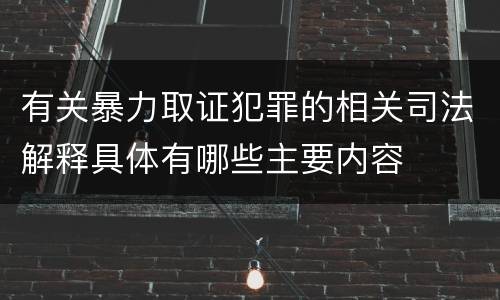 有关暴力取证犯罪的相关司法解释具体有哪些主要内容