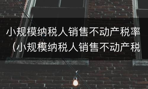小规模纳税人销售不动产税率（小规模纳税人销售不动产税率是多少）