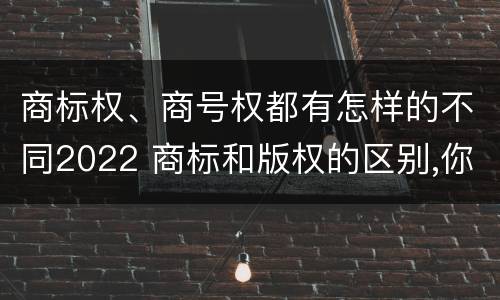 商标权、商号权都有怎样的不同2022 商标和版权的区别,你知道多少?