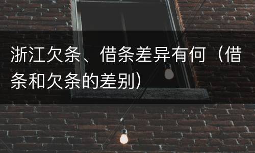浙江欠条、借条差异有何（借条和欠条的差别）