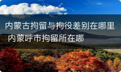 内蒙古拘留与拘役差别在哪里 内蒙呼市拘留所在哪