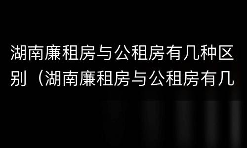 湖南廉租房与公租房有几种区别（湖南廉租房与公租房有几种区别图片）