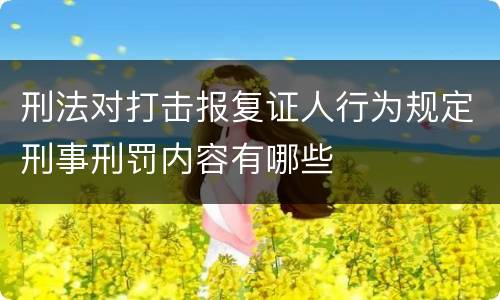 刑法对打击报复证人行为规定刑事刑罚内容有哪些
