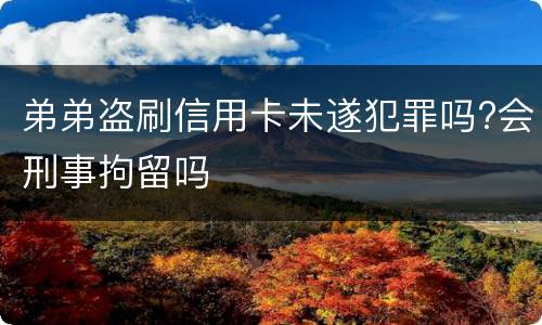 弟弟盗刷信用卡未遂犯罪吗?会刑事拘留吗