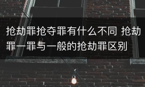 抢劫罪抢夺罪有什么不同 抢劫罪一罪与一般的抢劫罪区别