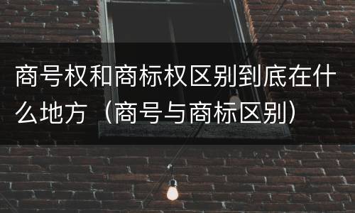 商号权和商标权区别到底在什么地方（商号与商标区别）