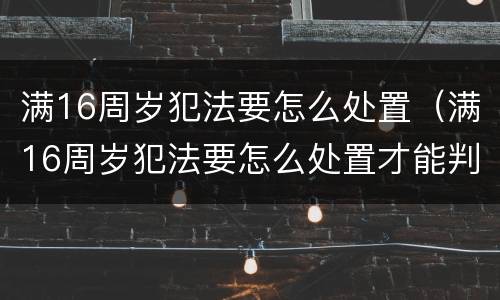 满16周岁犯法要怎么处置（满16周岁犯法要怎么处置才能判刑）