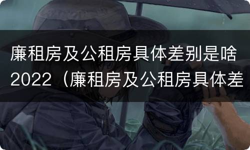 廉租房及公租房具体差别是啥2022（廉租房及公租房具体差别是啥2022年的）