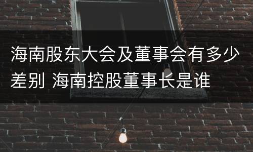 海南股东大会及董事会有多少差别 海南控股董事长是谁