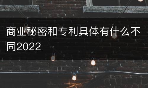 商业秘密和专利具体有什么不同2022