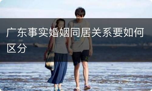广东事实婚姻同居关系要如何区分