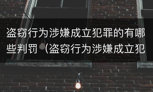 盗窃行为涉嫌成立犯罪的有哪些判罚（盗窃行为涉嫌成立犯罪的有哪些判罚规定）