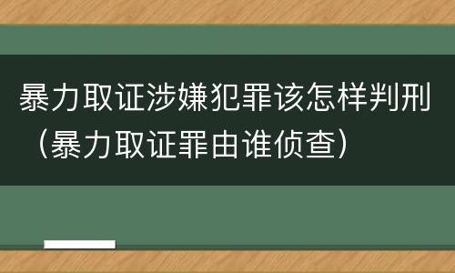 暴力取证涉嫌犯罪该怎样判刑（暴力取证罪由谁侦查）