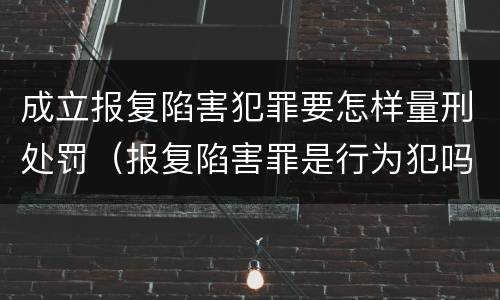 成立报复陷害犯罪要怎样量刑处罚（报复陷害罪是行为犯吗）