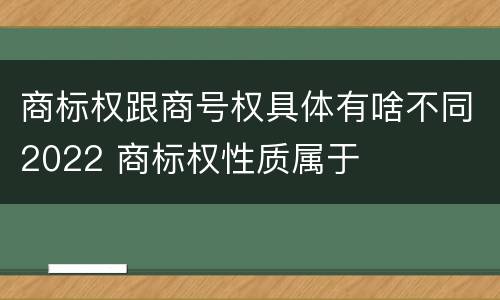 商标权跟商号权具体有啥不同2022 商标权性质属于