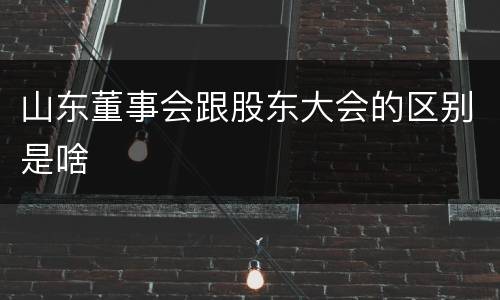 山东董事会跟股东大会的区别是啥