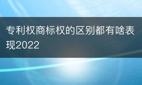 专利权商标权的区别都有啥表现2022