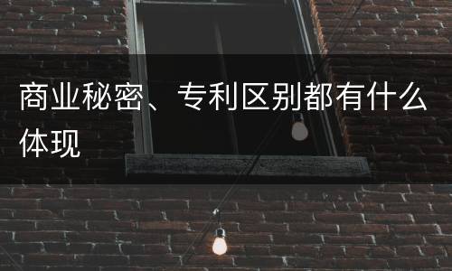 商业秘密、专利区别都有什么体现
