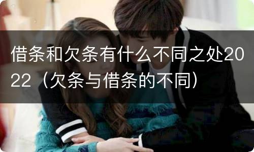 借条和欠条有什么不同之处2022（欠条与借条的不同）