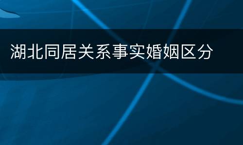 湖北同居关系事实婚姻区分