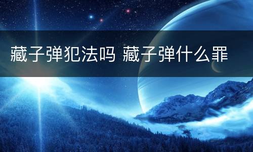 藏子弹犯法吗 藏子弹什么罪