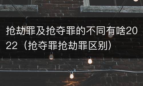 抢劫罪及抢夺罪的不同有啥2022（抢夺罪抢劫罪区别）