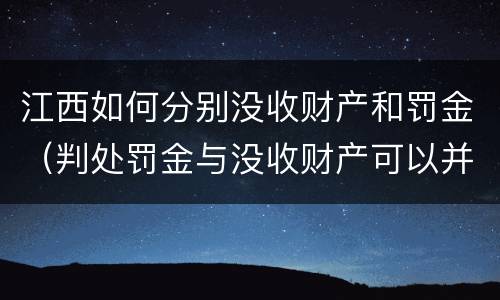 江西如何分别没收财产和罚金（判处罚金与没收财产可以并罚吗）