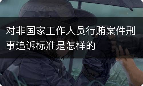 对非国家工作人员行贿案件刑事追诉标准是怎样的