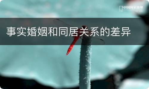 事实婚姻和同居关系的差异