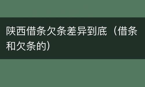 陕西借条欠条差异到底（借条和欠条的）