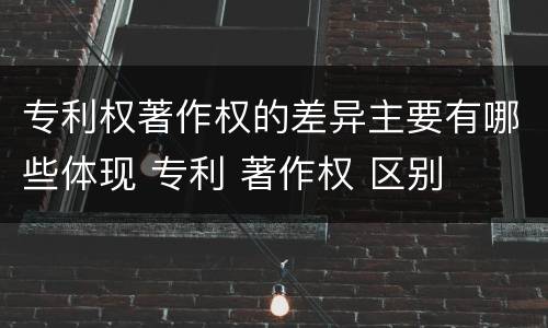 专利权著作权的差异主要有哪些体现 专利 著作权 区别