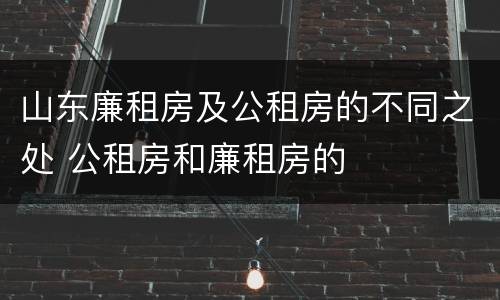 山东廉租房及公租房的不同之处 公租房和廉租房的